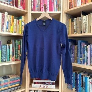 H&M blue v-neck sweater